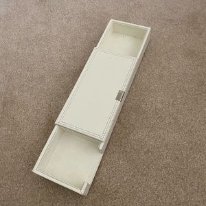 Pottery barn ivory leather office supply
